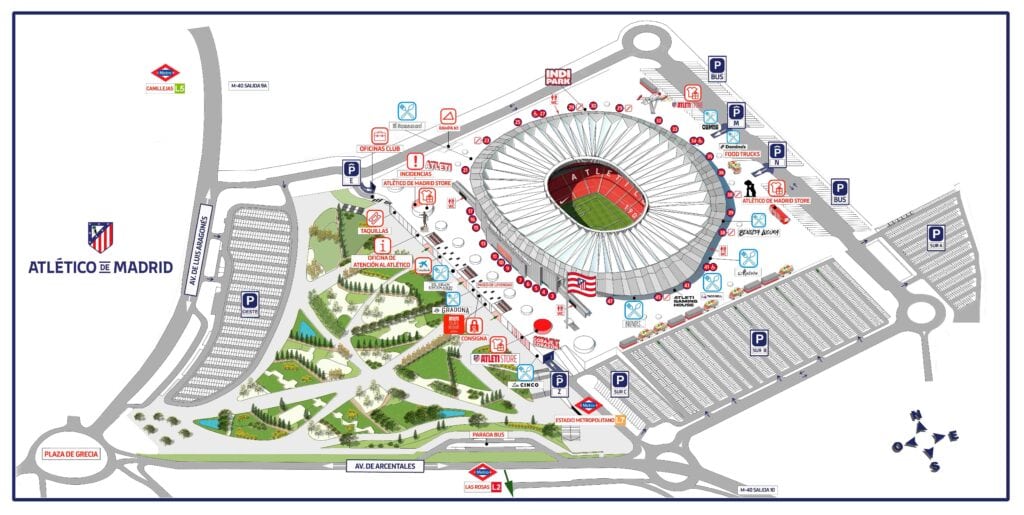 metropolitano stadium gates access map
