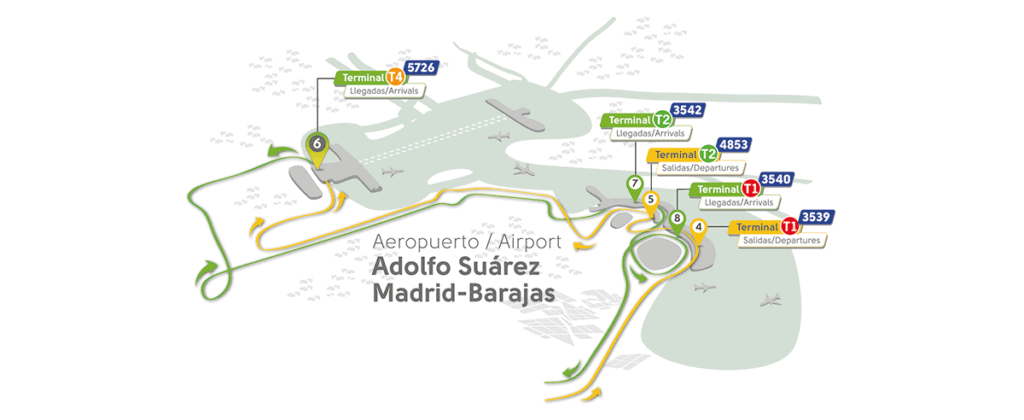 bus from madrid airport to the city center map